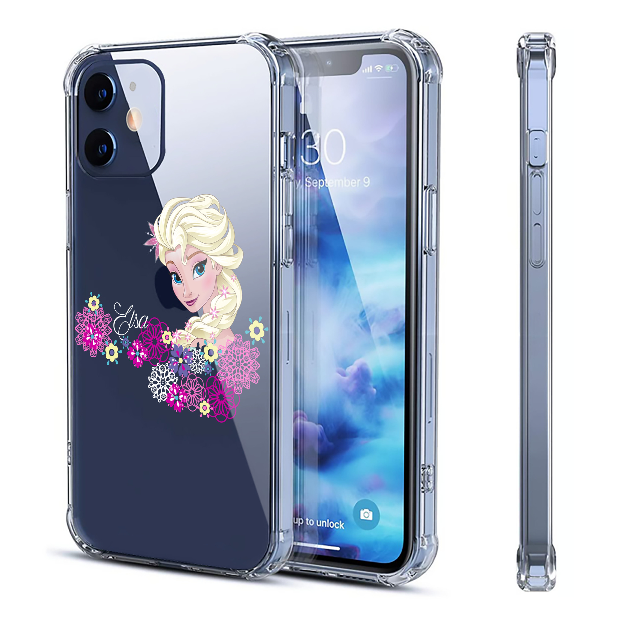 （画像用） アナと雪の女王 アンナ エルサ Frozen Anna Elsa 【iPhone 12シリーズ対応】透明スマホケース（クリアソフトケース）